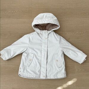 Zara Kids Cream Hooded Rain Jacket